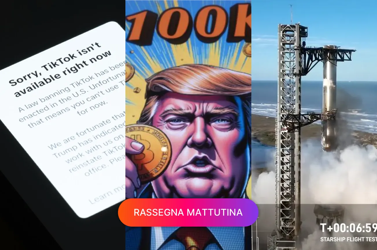 Ban di TikTok ritardato, Il meme coin di Trump, Starship esplode ma non il booster