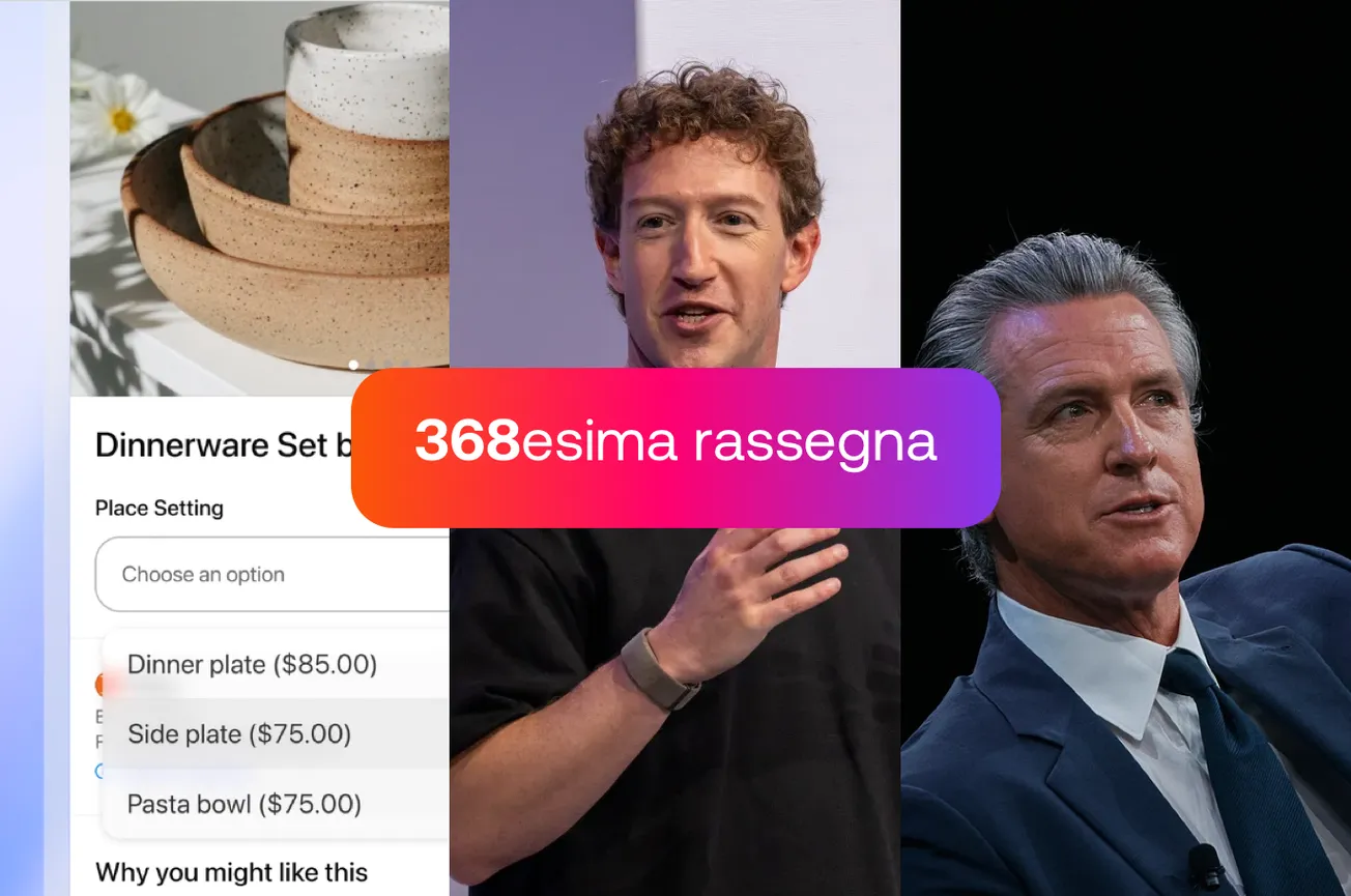 Acquisti dentro ChatGPT, Il riconoscimento facciale di Meta, Una nuova legge sull'IA
