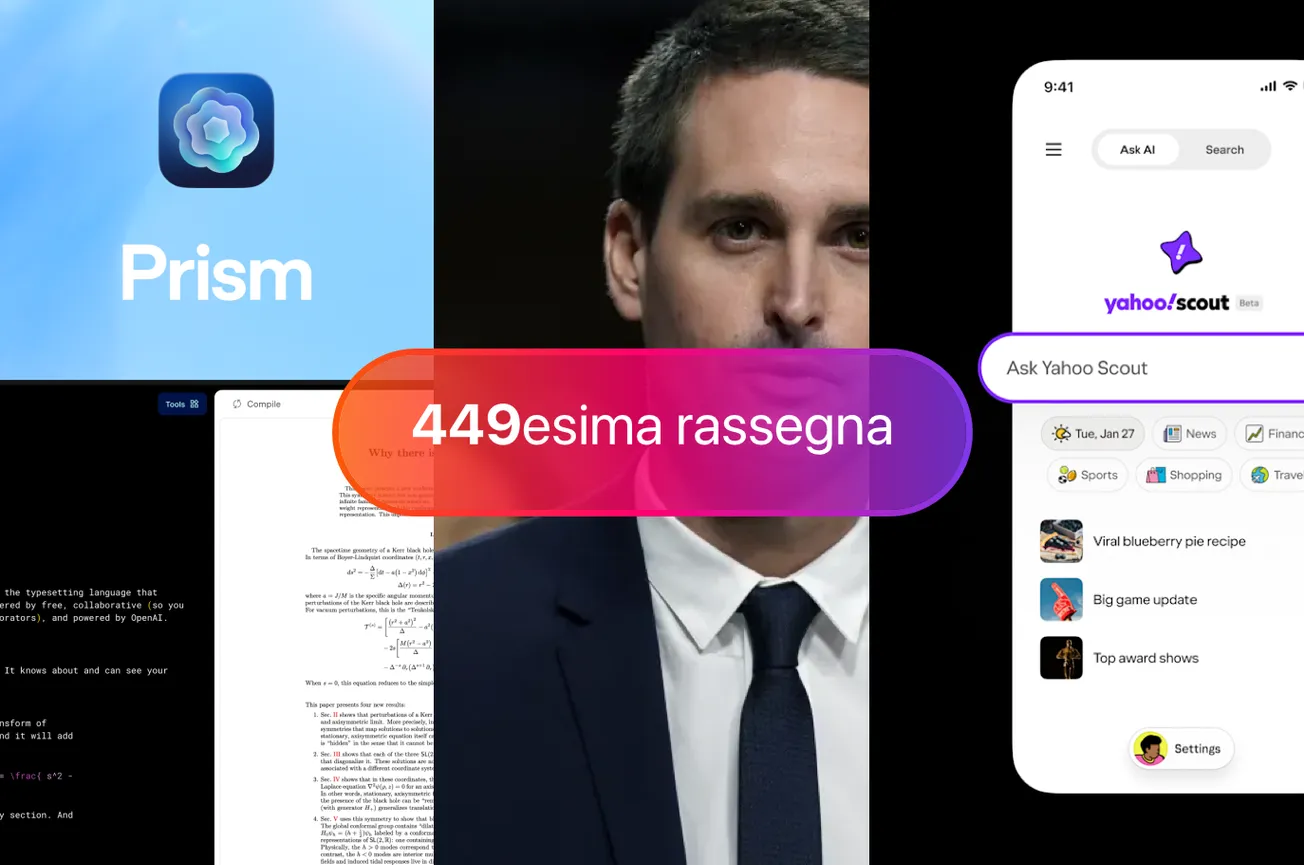 OpenAI presenta Prism, Snap citata in giudizio, Yahoo presenta Scout